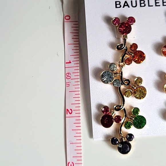 NWT DISNEY BAUBLEBAR Mickey Mouse string of lights colorful earrings - Picture 5 of 5
